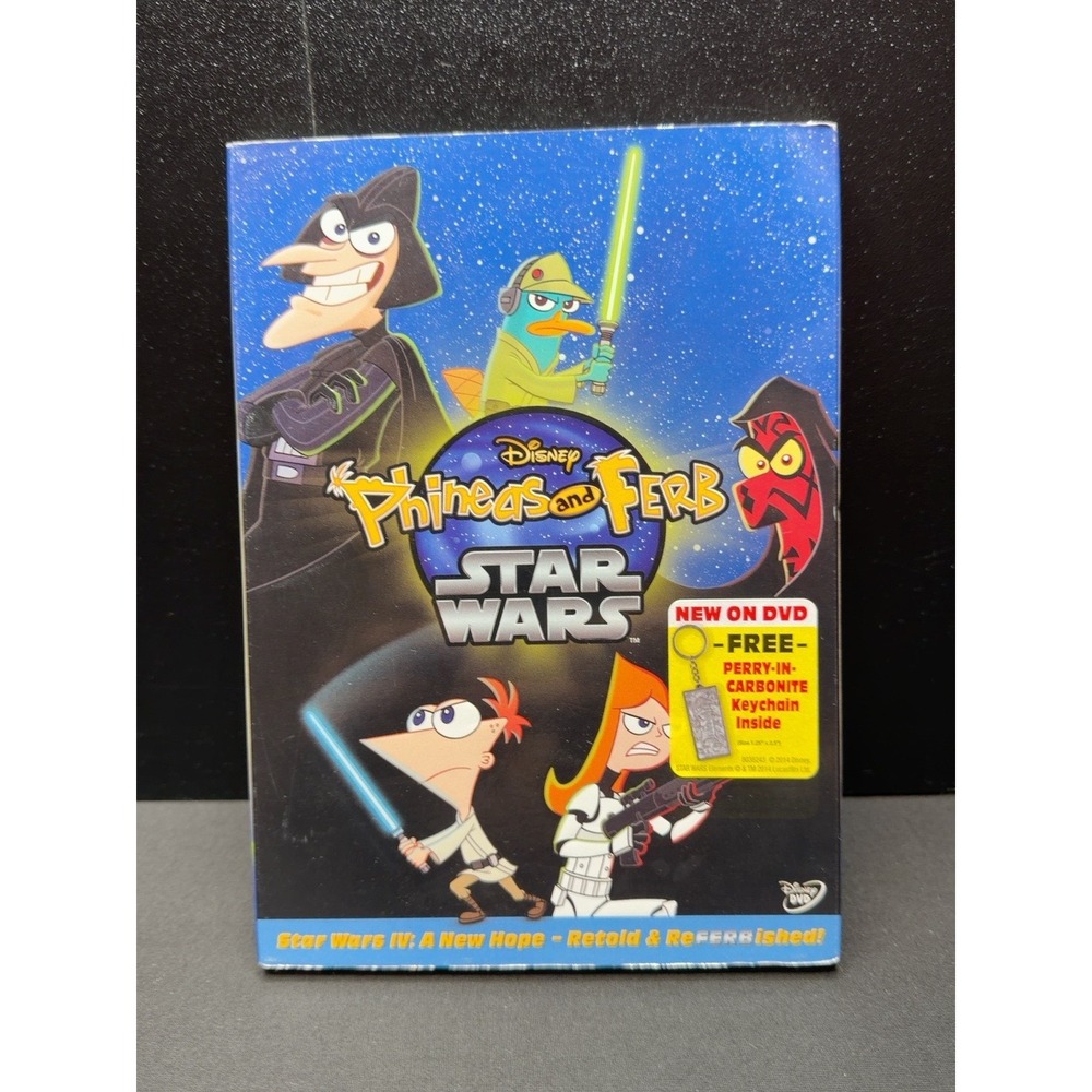 Phineas and Ferb Star Wars DVD 2014 Disney Slipcover Inserts No Keychain